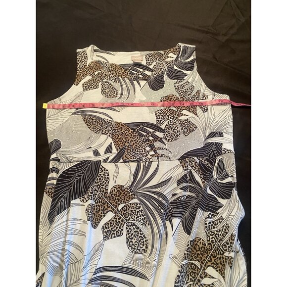Chicos Maxi Tank Dress Size 8/10 Animal Print Sleeveless w/pockets Stretchy - Picture 6 of 7